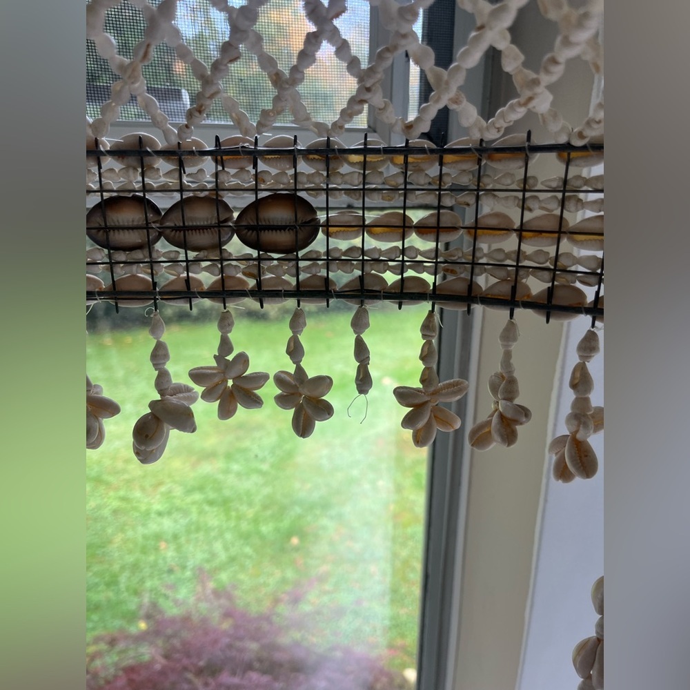 Vintage Puka Sea Shell Hanging Basket Plant Holder Hanger Tiered 45” LARGE - Picture 5 of 8